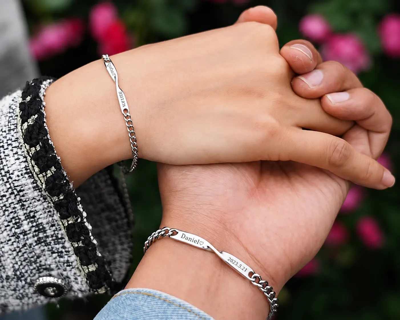 💎 AmourTara™ – Bracelet Couple Personnalisé