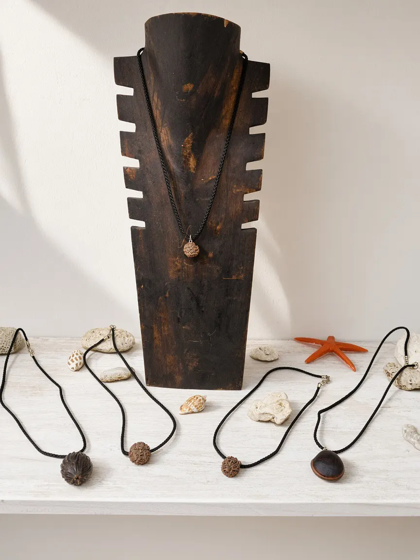 Collier Cordon &amp;amp; Graine Naturelle de Guadeloupe